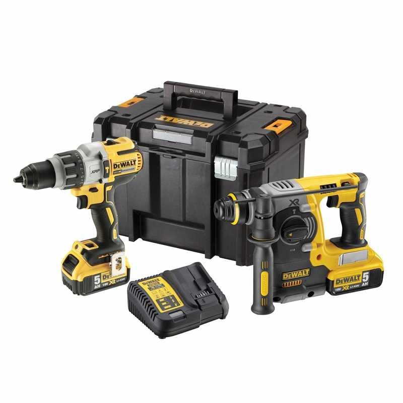 DEWALT DCK229P2T 18v Brushless Combi SDS Twin Pack With 2x5ah