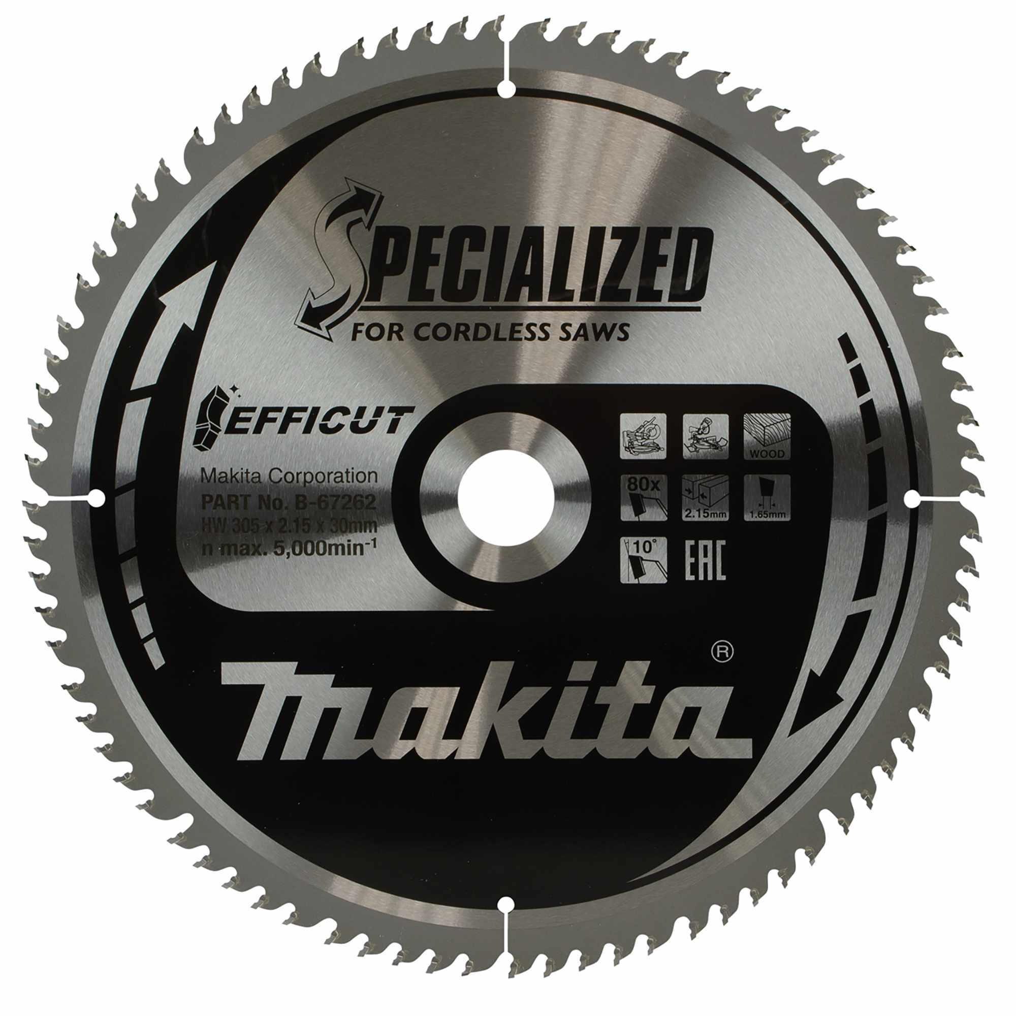 MAKITA B-67262 305x30mm 80T Efficut Saw Blade - ToolStore UK