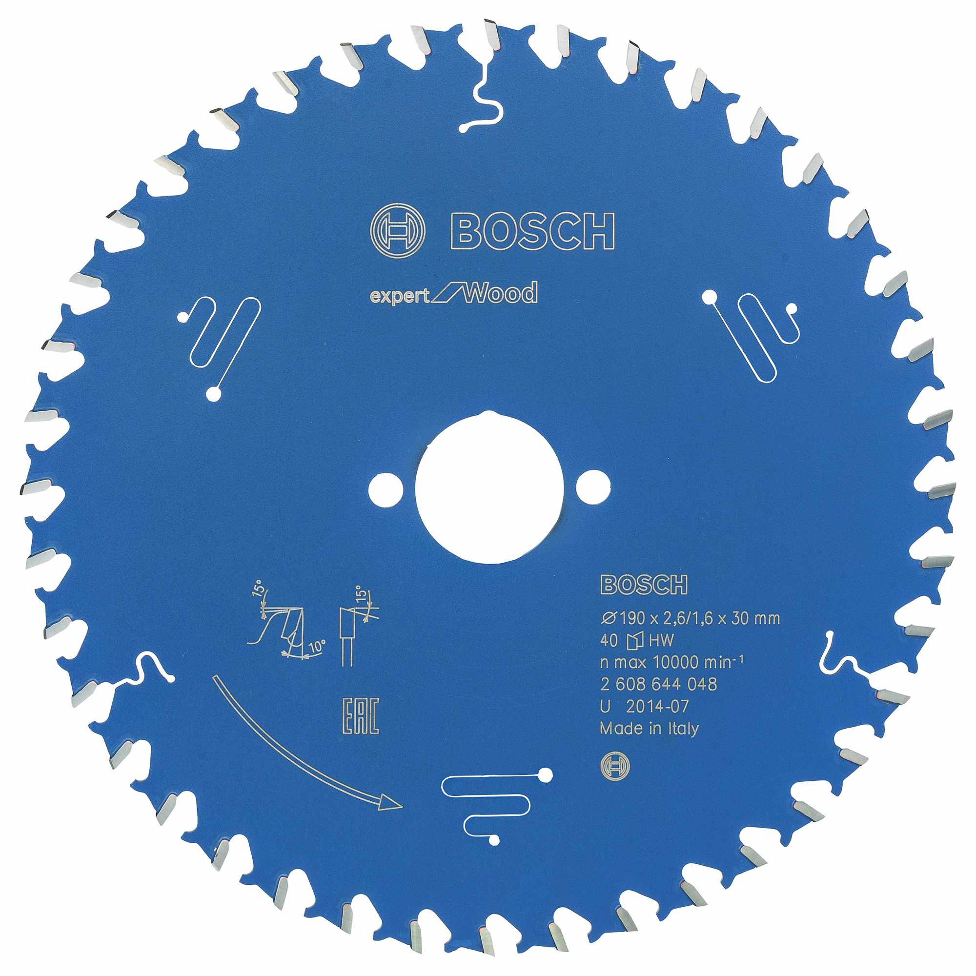 Bosch 2608640509 Multi Material Circular Saw Blade， 190mm x 2.4mm