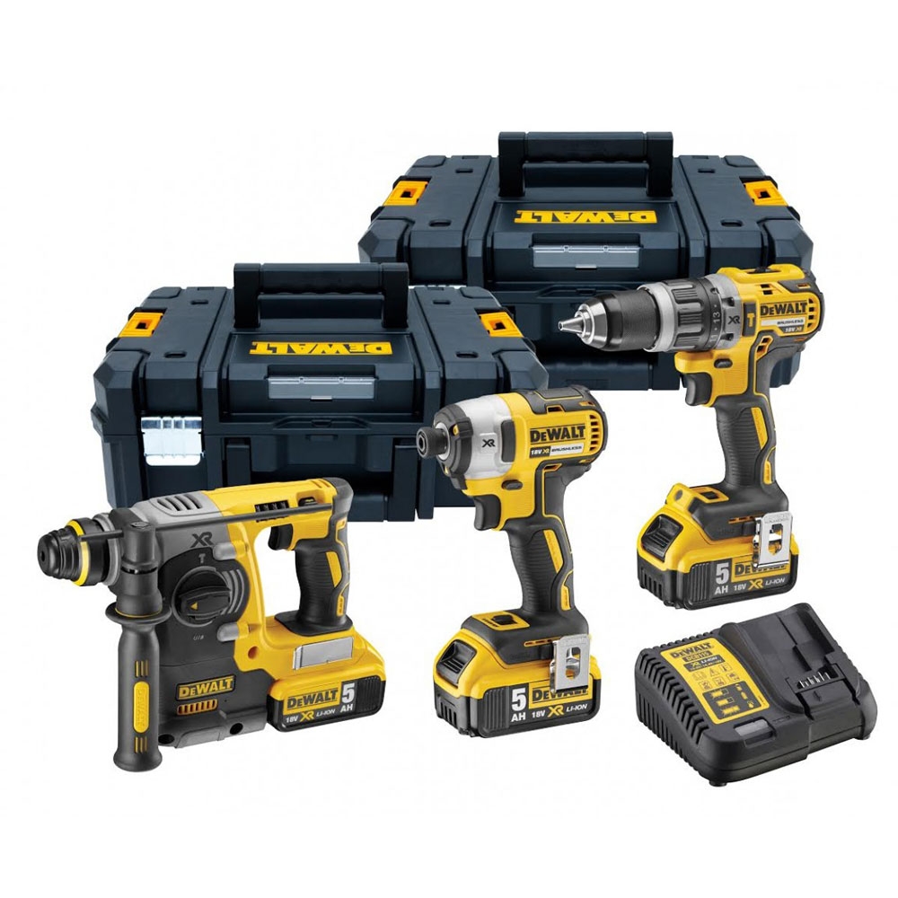 DEWALT DCK368P3T 18v Brushless Triple Kit with 3x5ah Batteries and ...