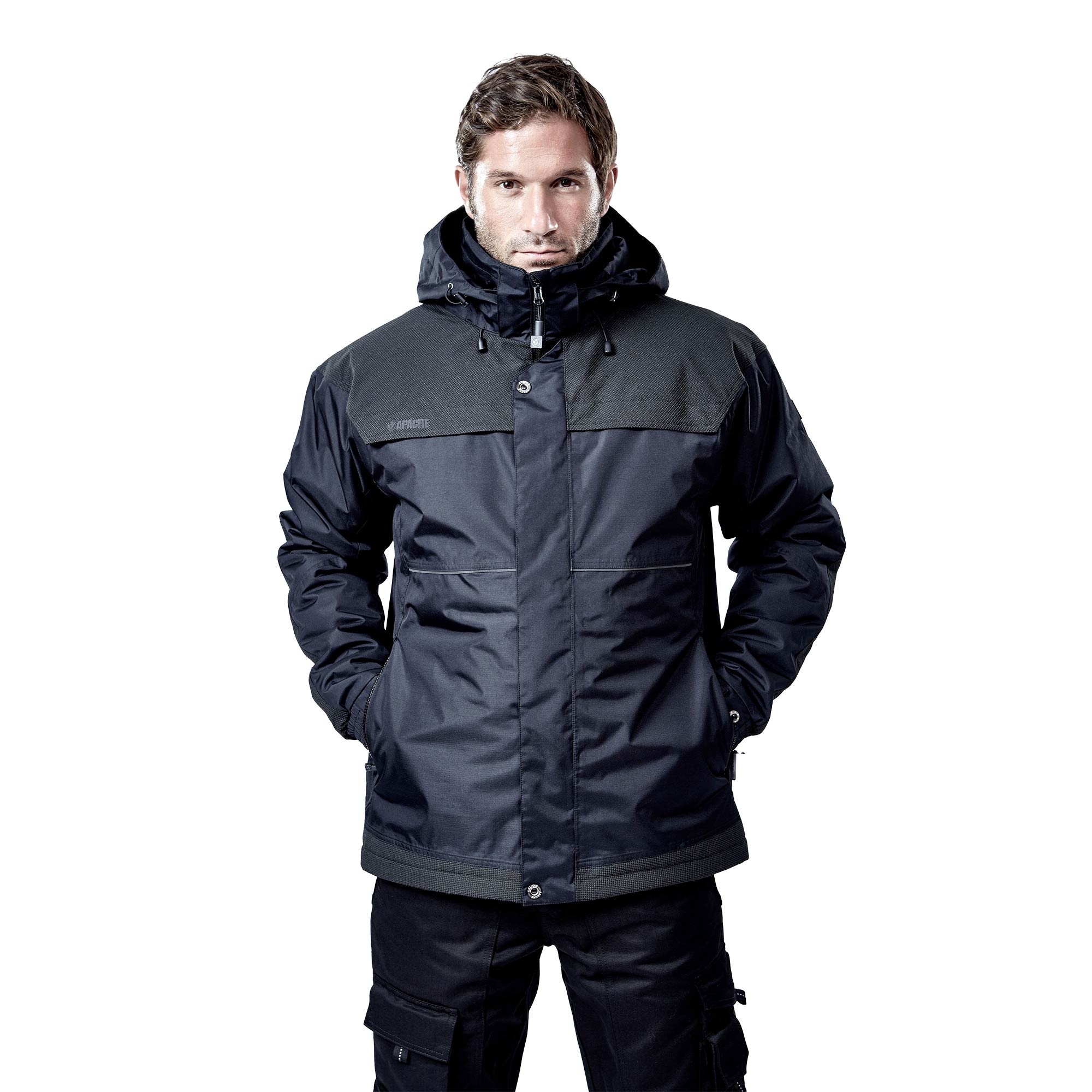 APACHE ATS Waterproof Padded Jacket Black - ToolStore UK