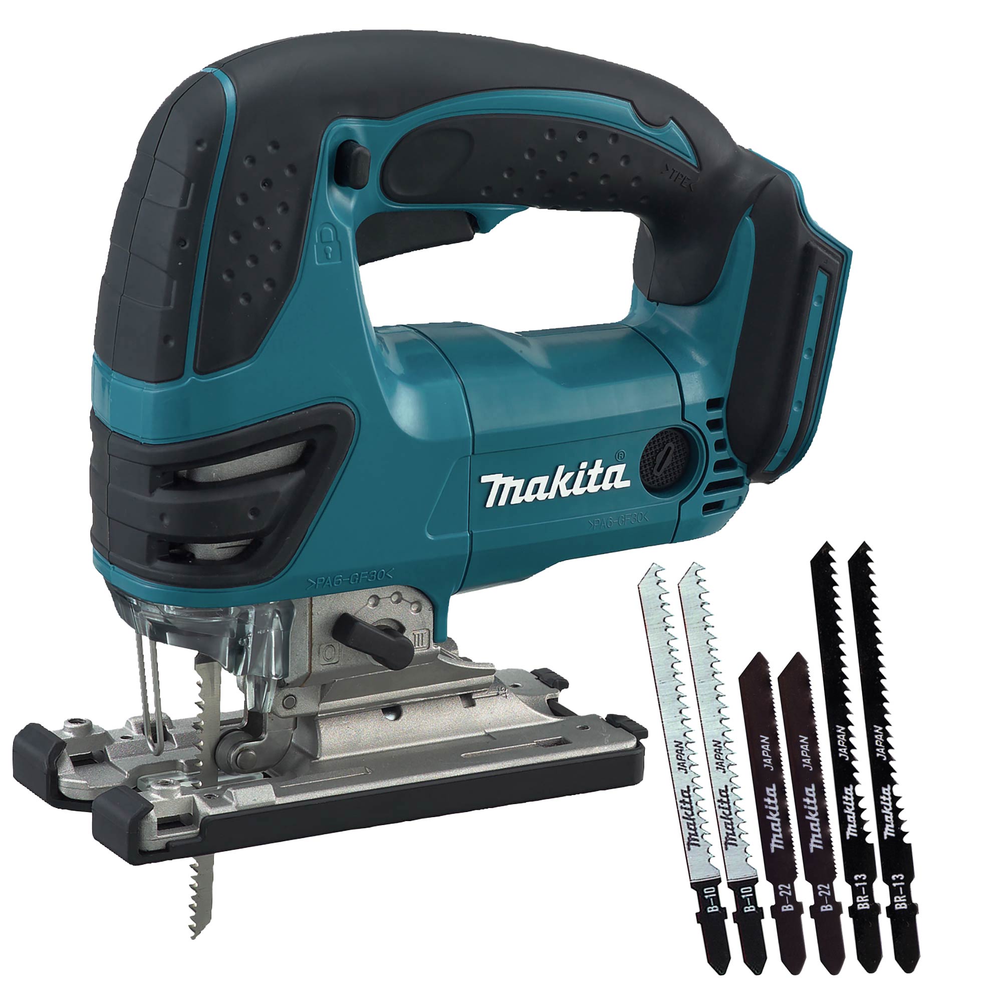 Makita MAKITA DJV180ZX 18v LXT Jigsaw BODY ONLY plus 6 Piece Blade Set ToolStore UK