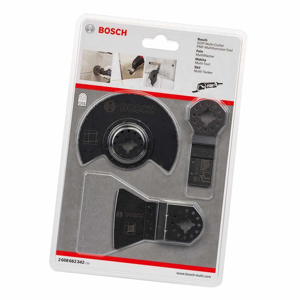 BOSCH 2608662342 3 piece MultiTool Tile Blade Set ToolStore UK