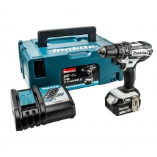 MAKITA DHP482T1JW 18v Black White Combi Drill with 1x5ah Battery