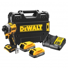 DEWALT DCF850E2T 18v Brushless Impact Driver with 2 x Powerstack Batteries DEWALT DCF850E2T 18v Brushless Impact Driver with 2 x Powerstack Batteries