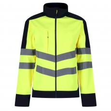 REGATTA TRA625 Hi Vis Pro Softshell Jacket - Yellow/Navy REGATTA TRA625 Hi Vis Pro Softshell Jacket - Yellow/Navy