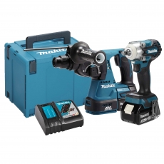 MAKITA DLX2372TJ 18v Brushless SDS Plus/Impact Wrench Twin Pack with 2x5ah Batteries MAKITA DLX2372TJ 18v Brushless SDS Plus/Impact Wrench Twin Pack with 2x5ah Batteries