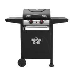 Dellonda 2 Burner Gas BBQ Grill with Ignition & Thermometer - Black/Stainless Steel Dellonda 2 Burner Gas BBQ Grill with Ignition & Thermometer - Black/Stainless Steel