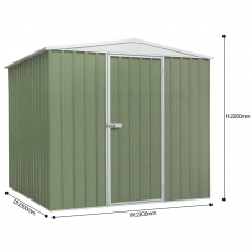 Dellonda Galvanised Steel Metal Garden/Outdoor/Storage Shed, 7.5FT x 7.5FT, Apex Style Roof - Green Dellonda Galvanised Steel Metal Garden/Outdoor/Storage Shed, 7.5FT x 7.5FT, Apex Style Roof - Green