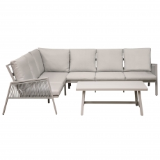 Dellonda Fusion 4-Piece Outdoor Garden Corner Sofa & Coffee Table Set, Aluminium Dellonda Fusion 4-Piece Outdoor Garden Corner Sofa & Coffee Table Set, Aluminium