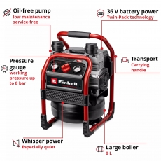 EINHELL SILENZZO 36/210 PROFESSIONAL Cordless Air Compressor BODY ONLY EINHELL SILENZZO 36/210 PROFESSIONAL Cordless Air Compressor BODY ONLY