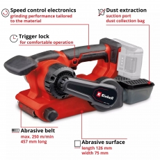 EINHELL TP-BS 18/457 Li BL - Solo 18v Belt Sander BODY ONLY EINHELL TP-BS 18/457 Li BL - Solo 18v Belt Sander BODY ONLY