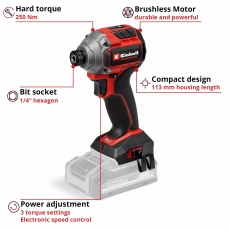 EINHELL TP-CI 18/250-C Li BL - Solo 18v Impact Driver BODY ONLY EINHELL TP-CI 18/250-C Li BL - Solo 18v Impact Driver BODY ONLY