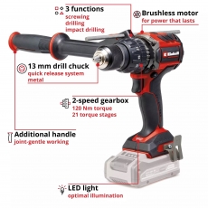 EINHELL TP-CD 18/120 Li-i BL - Solo 18v Combi Drill BODY ONLY EINHELL TP-CD 18/120 Li-i BL - Solo 18v Combi Drill BODY ONLY