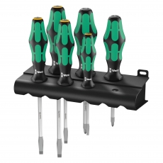 WERA 334/355 SK/6 6 Piece Screwdriver set Kraftform Plus Lasertip and rack WERA 334/355 SK/6 6 Piece Screwdriver set Kraftform Plus Lasertip and rack
