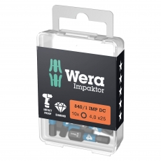 WERA 840/1 IMP DC Hex-Plus 4x25mm Impaktor bits (10 Pack) WERA 840/1 IMP DC Hex-Plus 4x25mm Impaktor bits (10 Pack)
