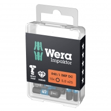WERA 840/1 IMP DC Hex-Plus 5x25mm Impaktor bits (10 Pack) WERA 840/1 IMP DC Hex-Plus 5x25mm Impaktor bits (10 Pack)