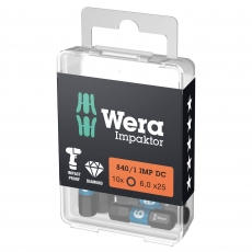 WERA 840/1 IMP DC Hex-Plus 6x25mm Impaktor bits (10 Pack) WERA 840/1 IMP DC Hex-Plus 6x25mm Impaktor bits (10 Pack)