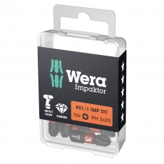 WERA 851/1 IMP DC PH Impaktor PH3x25mm bits (10 Pack) WERA 851/1 IMP DC PH Impaktor PH3x25mm bits (10 Pack)