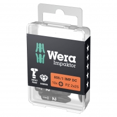 WERA 855/1 IMP DC PZ2x25mm Impaktor bits (10 Pack) WERA 855/1 IMP DC PZ2x25mm Impaktor bits (10 Pack)