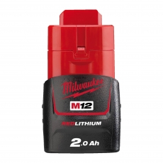 MILWAUKEE M12B2 M12 12v 2ah Red Lithium-Ion Battery MILWAUKEE M12B2 M12 12v 2ah Red Lithium-Ion Battery