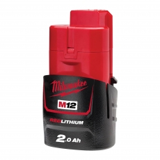 MILWAUKEE M12B2 M12 12v 2ah Red Lithium-Ion Battery MILWAUKEE M12B2 M12 12v 2ah Red Lithium-Ion Battery