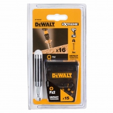 DEWALT DT70618TQZ 16 Piece Extreme PZ2 Screwdriving Set DEWALT DT70618TQZ 16 Piece Extreme PZ2 Screwdriving Set