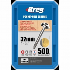KREG SML-C125-500-INT 32mm No.8 Coarse Washer Head Screws 500pk KREG SML-C125-500-INT 32mm No.8 Coarse Washer Head Screws 500pk