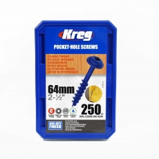 KREG SML-C250B-250-INT 64mm BlueKote Washer Head Screws 250pk KREG SML-C250B-250-INT 64mm BlueKote Washer Head Screws 250pk