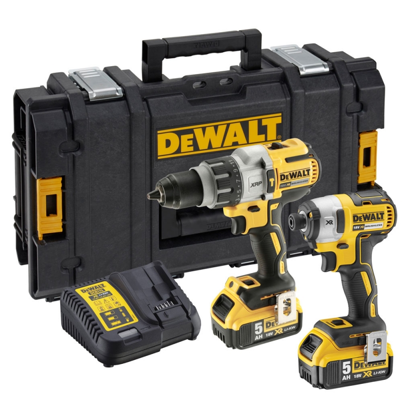 DEWALT DCK276P2 18v Brushless Twin Pack DCD996 DCF887 with 2x5ah