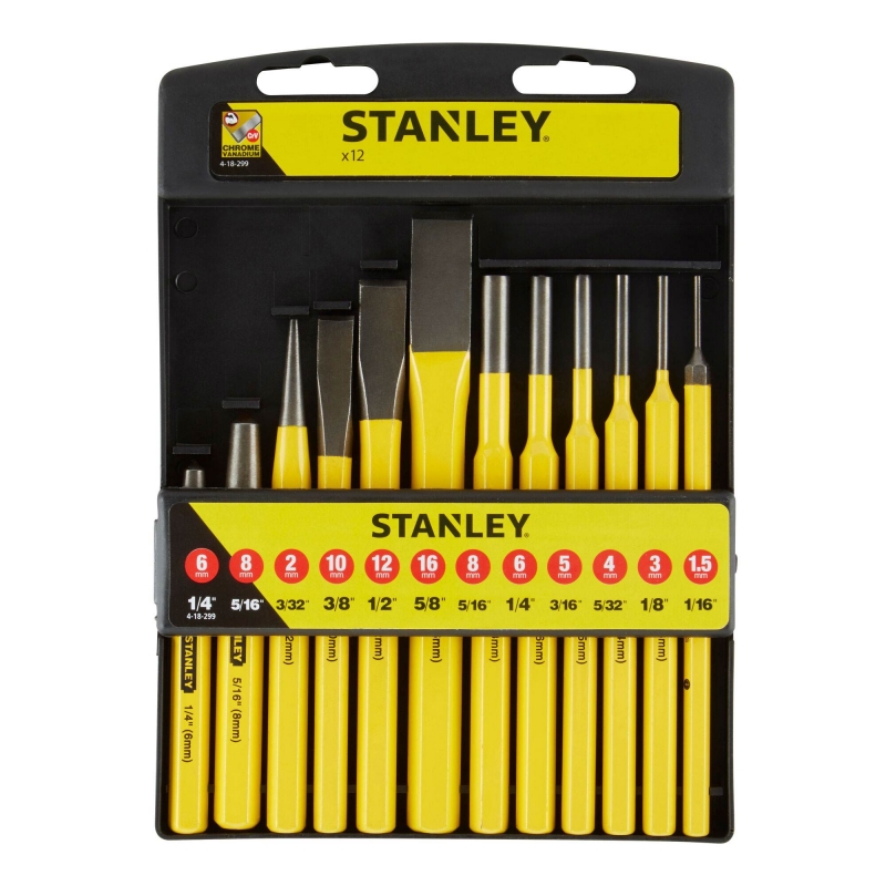 STANLEY 4 18 299 12 Piece Punch and Cold Chisel Set ToolStore UK