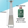 DELLONDA Dellonda 13kW Pyramid Gas Patio Heater 13kW Commercial/Garden Use - Stainless Steel