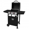 DELLONDA Dellonda 2 Burner Gas BBQ Grill with Ignition & Thermometer - Black/Stainless Steel