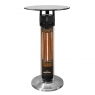 DELLONDA Dellonda Bistro Table with 1600W Heater, 95cm, Black/Stainless Steel