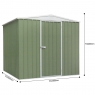 DELLONDA Dellonda Galvanised Steel Metal Garden/Outdoor/Storage Shed, 7.5FT x 7.5FT, Apex Style Roof - Green