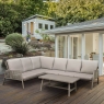 DELLONDA Dellonda Fusion 4-Piece Outdoor Garden Corner Sofa & Coffee Table Set, Aluminium